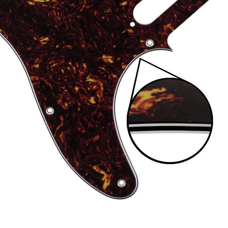 FLEOR 8 Hole TL Pickguard Scratch Plate with Pickguard Screws Set Fit USA/MX Standard TL Style Pickguard Replacement, 4Ply Brown Tortoise Shell - Image 4